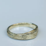 Raw Tapered Ring with Branch Texture