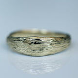 Raw Tapered Ring with Branch Texture
