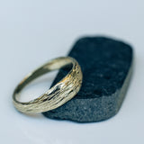 Raw Tapered Ring with Branch Texture
