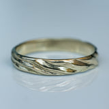 Gold Ring with Ripple Texture