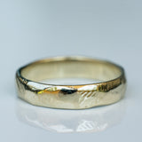 Chubby Faceted Gold Wedding Ring