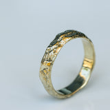 טבעת זהב גולמית גולמית מחוספסת