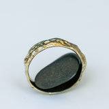 טבעת זהב גולמית גולמית מחוספסת