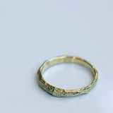 Slim Gold Ring with Cracked Earth Texture