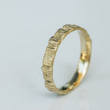 Thin Grooved Texture Gold Ring
