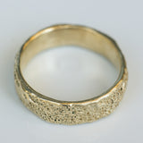 Sponge Texture Gold Ring