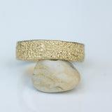 Gold Ring with Moon Surface Texture