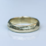 Chubby Faceted Half-Round Gold Ring