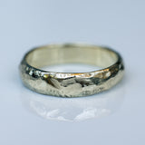 Chubby Faceted Half-Round Gold Ring