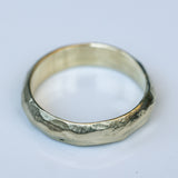 Chubby Faceted Half-Round Gold Ring