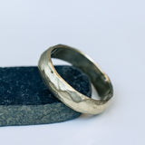 Chubby Faceted Half-Round Gold Ring