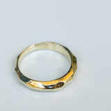 Tapered Gold Ring with Faceted Texture