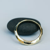 Tapered Gold Ring with Faceted Texture