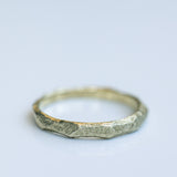 Slim Gold Ring with Cracked Earth Texture