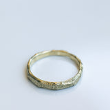 Slim Gold Ring with Cracked Earth Texture