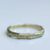 Slim Gold Ring with Cracked Earth Texture