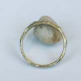 Slim Gold Ring with Cracked Earth Texture