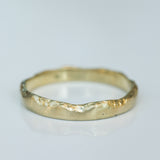 Thin Gold Ring with Chiseled Texture