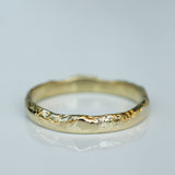 Thin Gold Ring with Chiseled Texture