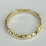 Thin Gold Ring with Chiseled Texture
