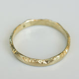 Thin Gold Ring with Chiseled Texture