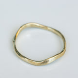 Slim Raw Gold Ring with Zigzag Texture