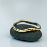 Slim Raw Gold Ring with Zigzag Texture