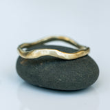 Slim Raw Gold Ring with Zigzag Texture