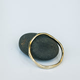Slim Raw Gold Ring with Zigzag Texture