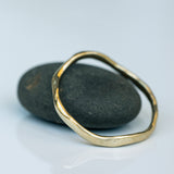 Slim Raw Gold Ring with Zigzag Texture