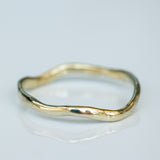 Slim Raw Gold Ring with Zigzag Texture