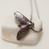 Small Silver Moth necklace