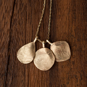 Gold Tri-Finger-print necklace