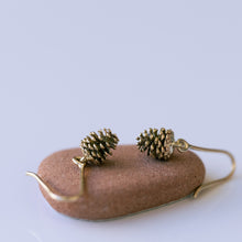 Load image into Gallery viewer, Small 14k pinecone earrings
