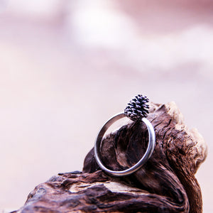 Silver pinecone ring