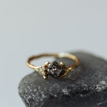 Load image into Gallery viewer, Spreading branch ring with meteorite and diamonds
