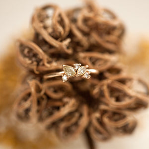 Marquise & pear cluster ring