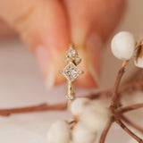 Square cluster uneven diamond ring