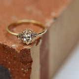 Vertical marquise cluster ring