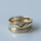 Smooth raw & Mobius wedding rings