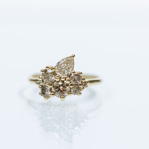 Great Champagne Diamonds cluster ring