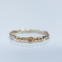 Load image into Gallery viewer, Mixed silver &amp; gold branch rings with champagne diamonds
