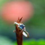 Sapphire cluster engagement ring