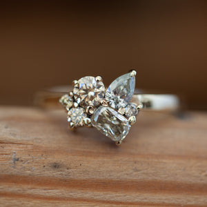 Crown Royal Cluster diamond ring