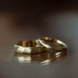 Matching faceted wedding rings