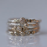 Mixed silver & gold branch rings
