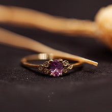 Load image into Gallery viewer, Pink oval sapphire cluster ring
