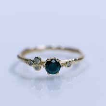 Load image into Gallery viewer, Blue sapphire asymmetric cluster ring
