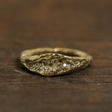 Fancy champagne diamonds concave ring