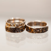 Load image into Gallery viewer, Deep raw silver &amp; gold ring
